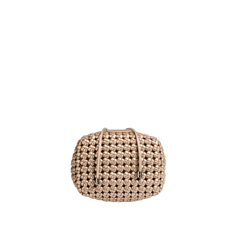 Women Leather Hollow Cut Woven Crossbody Bag
