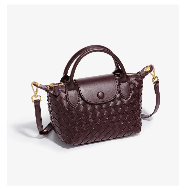 Women Woven Shoulder Bag | Small Dumpling Bag | Bucket Bag | Crossbody Bag | Lunch Box Bag