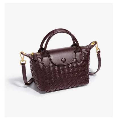 Women Woven Shoulder Bag | Small Dumpling Bag | Bucket Bag | Crossbody Bag | Lunch Box Bag
