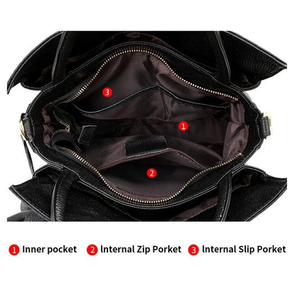 Women Large Capacity Leather Bag | Women Office Bag | Woven Texture Bucket Bag