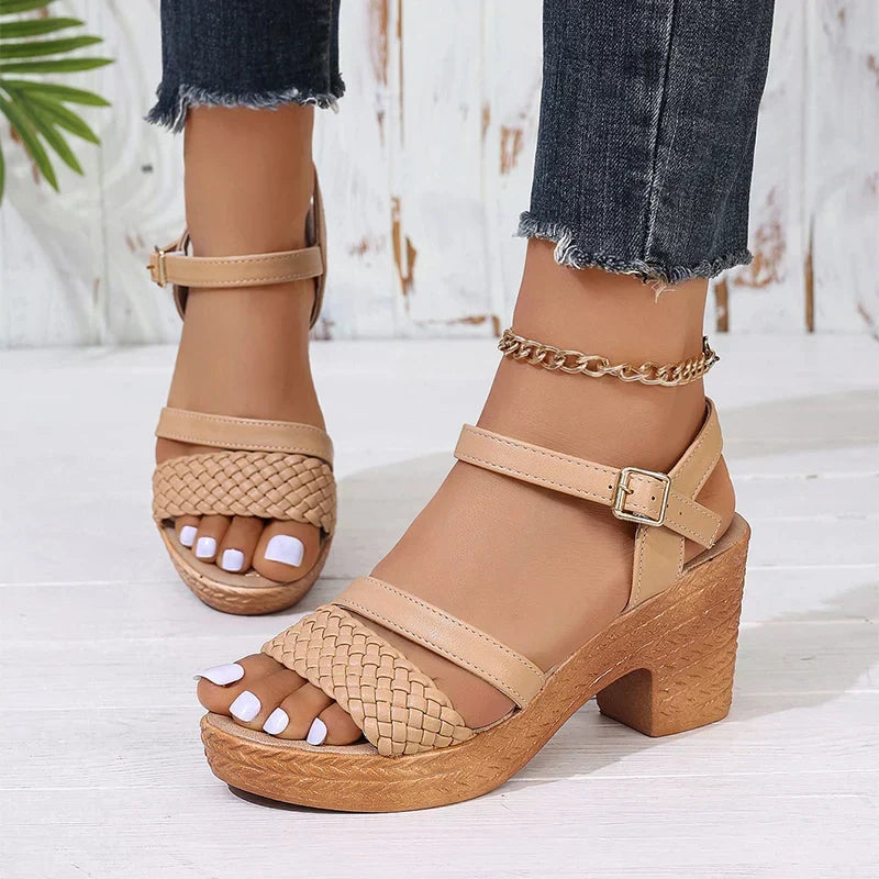 Plum | Women's Woven Platform Sandals