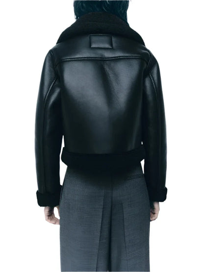 Women Black Shearling Jacket