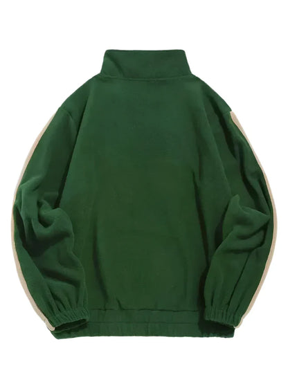Unisex Vintage Loose Fleece Sweatshirt | Turtleneck Warm Hoodie Pullover
