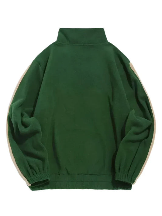 Unisex Vintage Loose Fleece Sweatshirt | Turtleneck Warm Hoodie Pullover