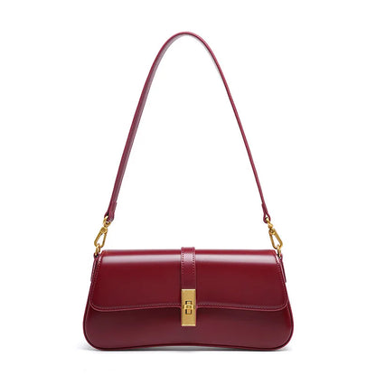 Women Genuine Leather Shoulder Bag | Casual Day Bag | Mini Purse | Underarm Bag Red