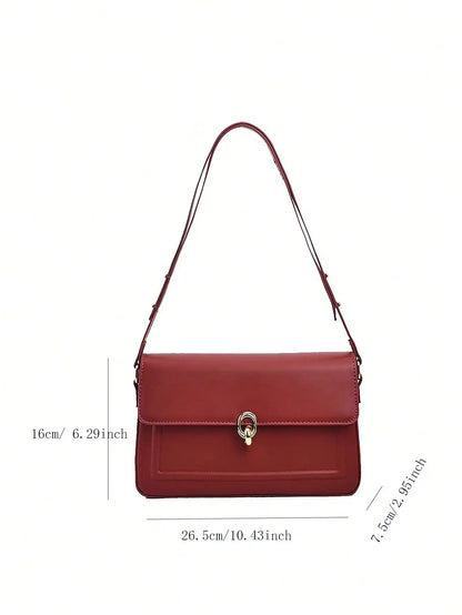 Women Leather Underarm Flap Bag | Retro Bag