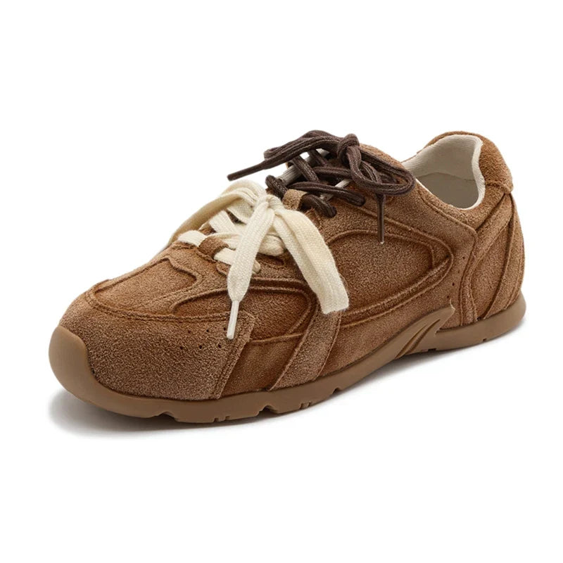 Women Genuine Leather Training Shoes | Casual Sneakers brown