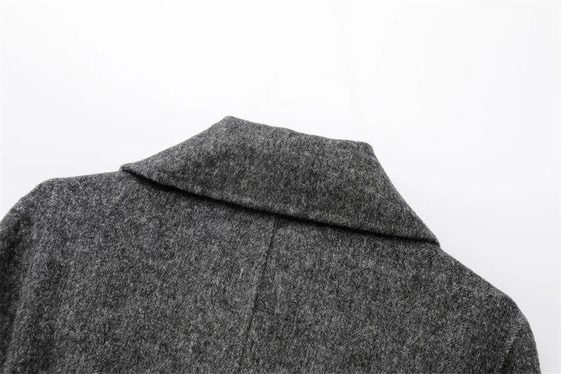 Women Wool Coat With Belt | Double Breasted | Woolen Coat | Trench Coat