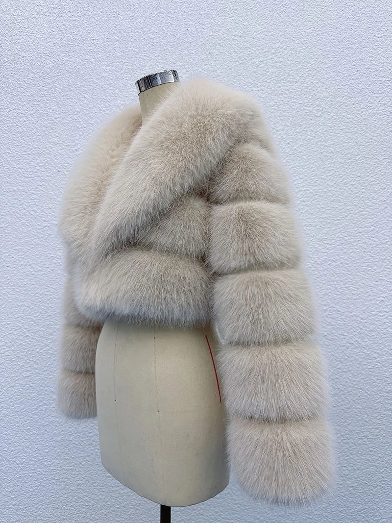Women Fluffy Cropped Fur Coat | Winter Street Style Fur Jacket