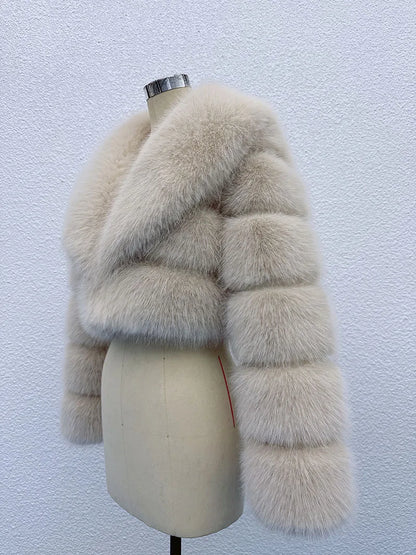 Women Fluffy Cropped Fur Coat | Winter Street Style Fur Jacket