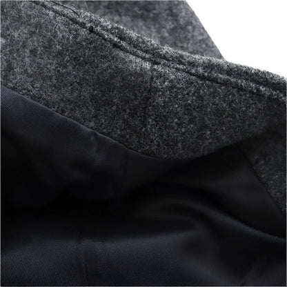 Women Dark Gray Blended Loose Short Coat