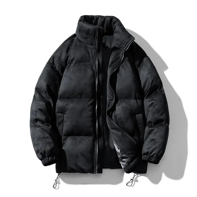 Men Warm Puffer Jacket | Windbreaker | Chamois Leather Cotton-Padded Jacket