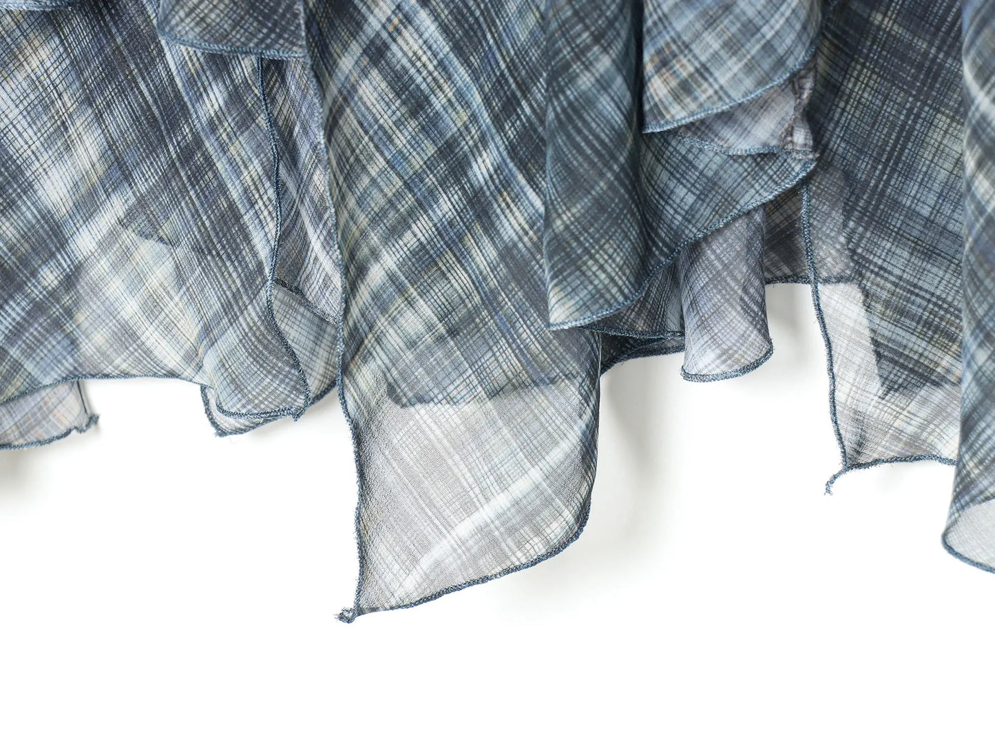 Women Blue Plaid Pleated Skirt | Asymmetrical Hem | High Waist | Long Skirt | Y2k