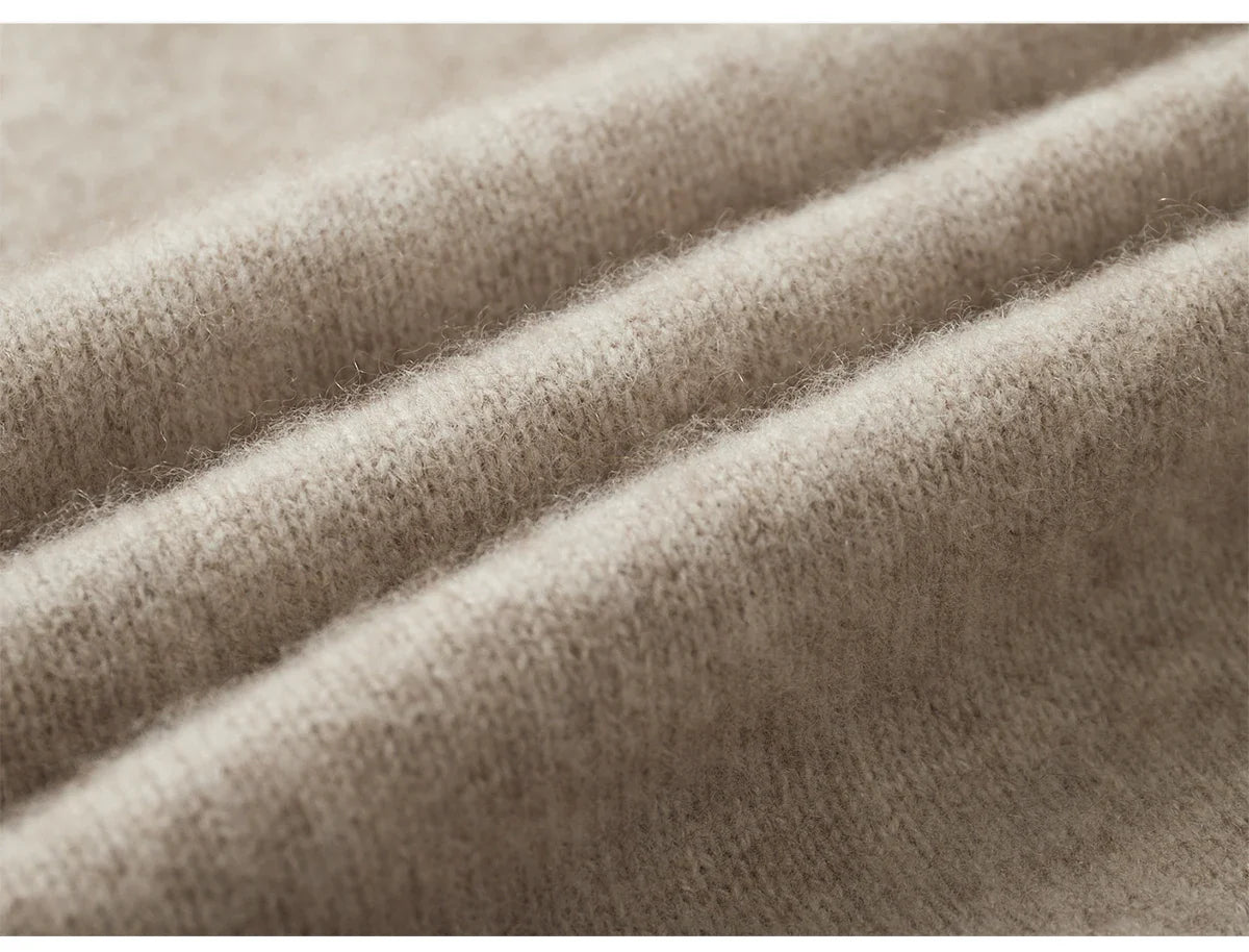 Men Pure Merino Wool Sweater | Long Sleeves | Stand-Up Collar | Pullover | Warm | Mock Neck Sweater