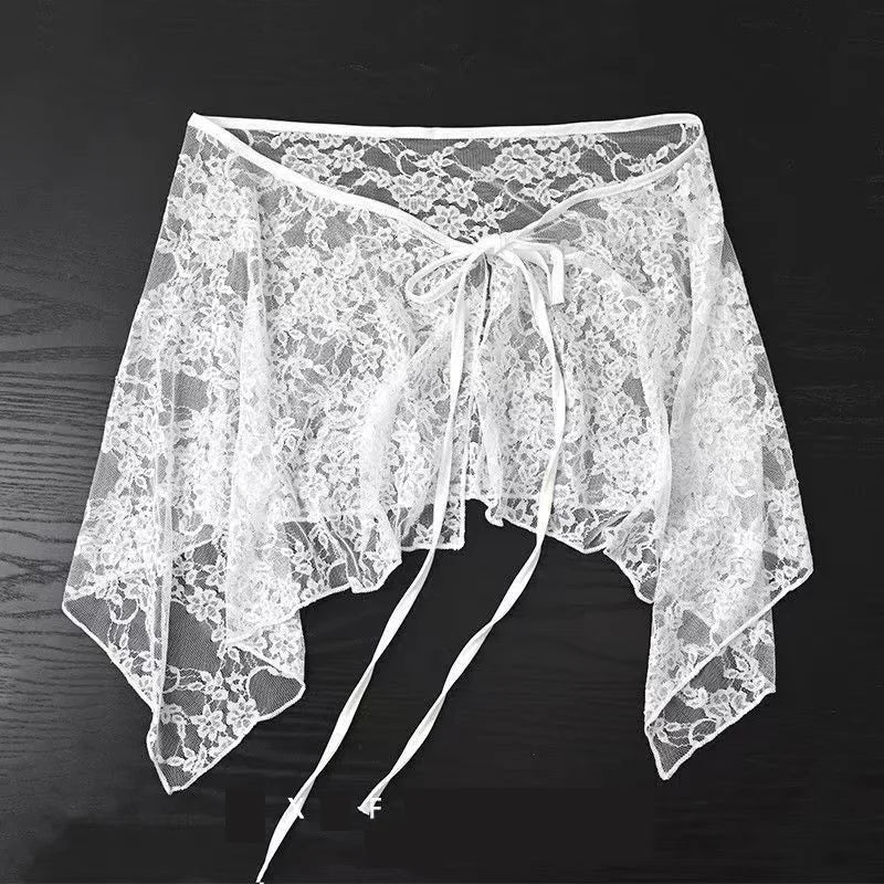 Women Lace Embroidered Cover Up | Lace Skirt | Hip Scarf