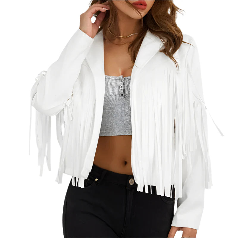 Women Cropped Spring Fringe Jacket | Tassel Jacket