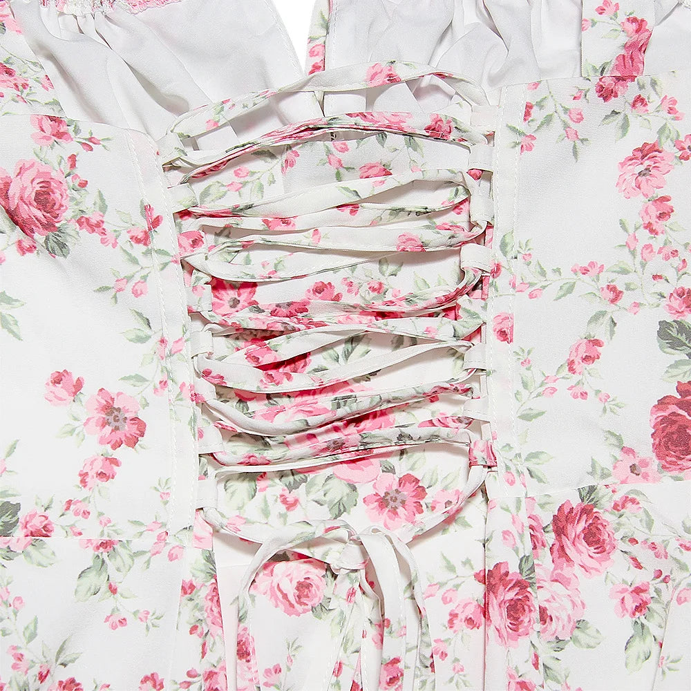 Women Casual Slit Floral Print Dress | Midi Summer Dress | Sundress | Holiday Dress