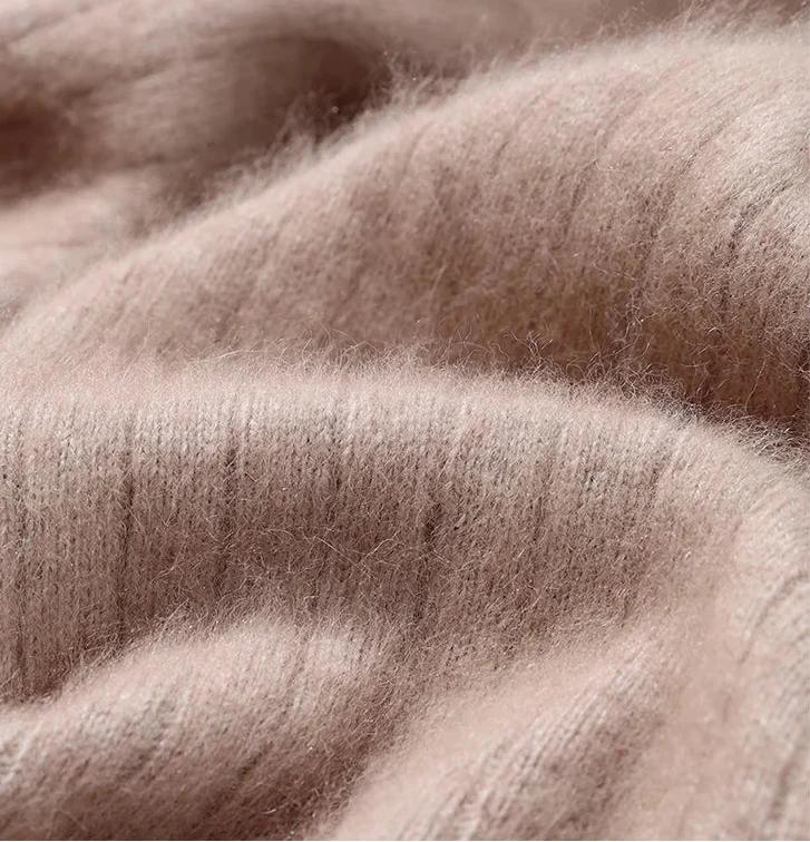 Men Mink Cashmere Zipper Cardigan | Knit Sweater | Loose