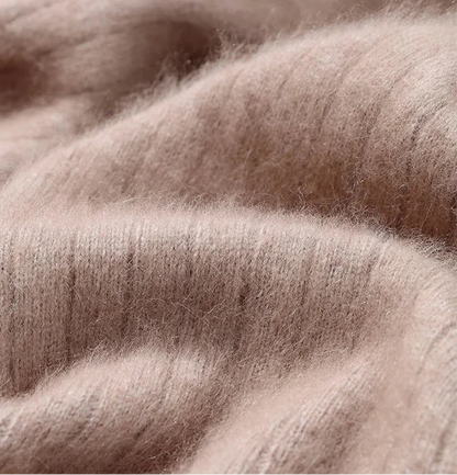 Men Mink Cashmere Zipper Cardigan | Knit Sweater | Loose