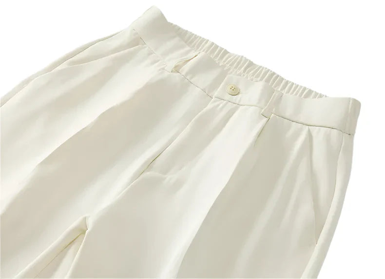 Men’s Classic Soft Pants | Straight Loose Drape Trousers | Breathable Material