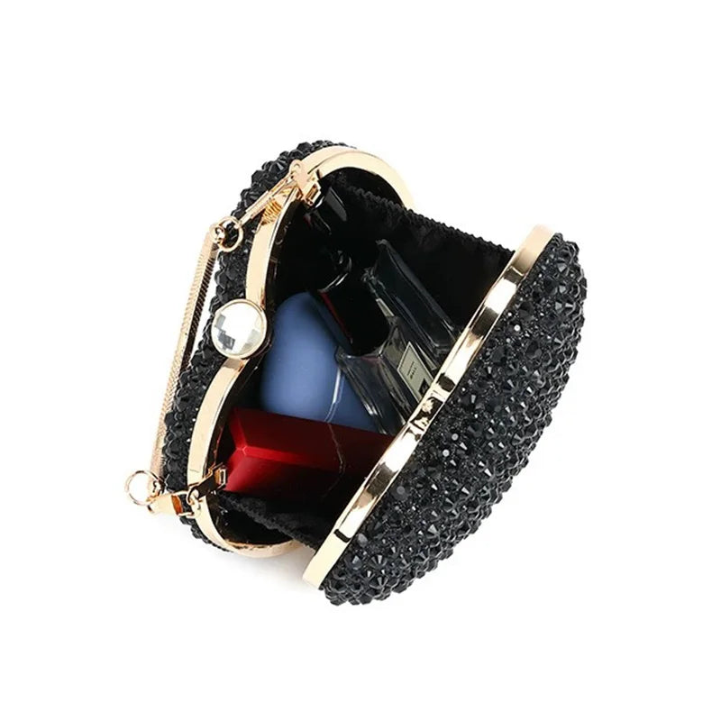 Women Rhinestone Heart Shape Crystal Clutch | Evening Clutch | Wedding Party