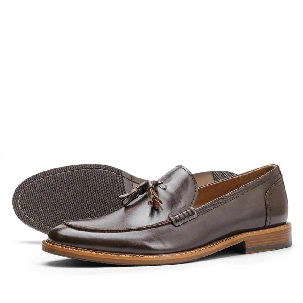 Men's American Style Leather Loafers | Comfortable | Casual Shoes Chocolate Brown