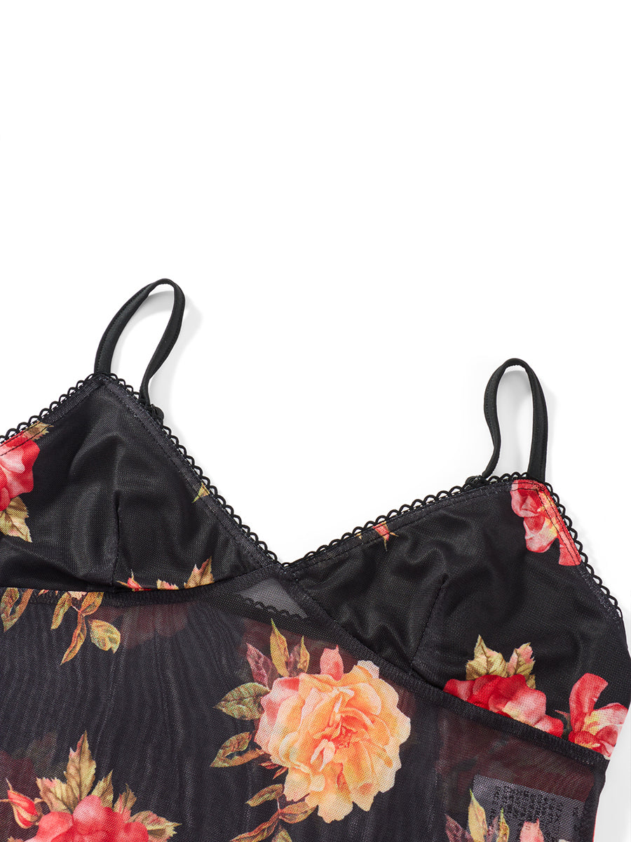 Women Floral Print V Neck Cami Top | Summer Set | Sleeveless | Mini Skirt | Two Piece