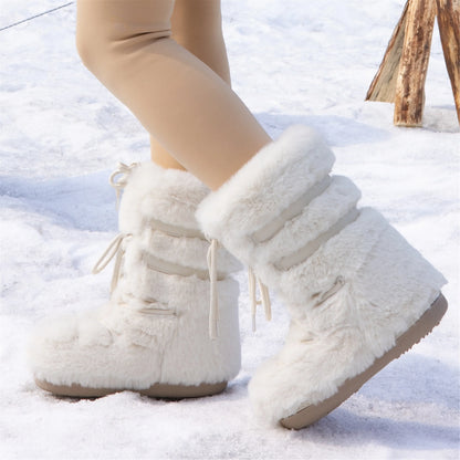 Women Winter Lace-up Ankle Boots | Snow Boots | Classic Platform Boots | Waterproof | Non-slip | Ski Boots