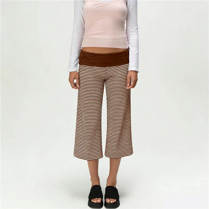 Women Gaucho Pants | Low Rise | Cropped | Wide Leg Capri Pants | Summer