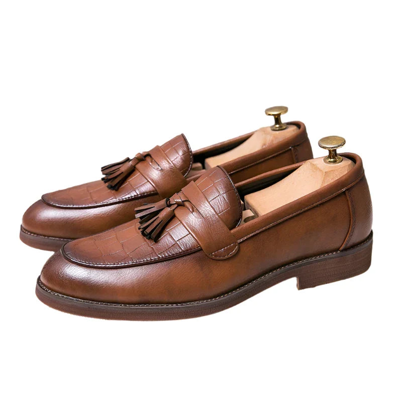 Men Leather Casual Loafers Brown
