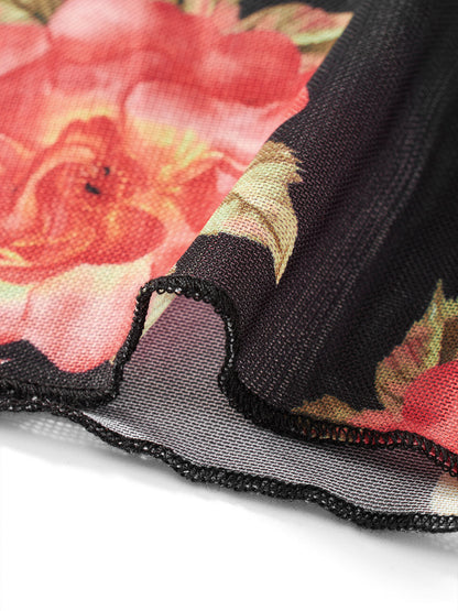 Women Floral Print V Neck Cami Top | Summer Set | Sleeveless | Mini Skirt | Two Piece