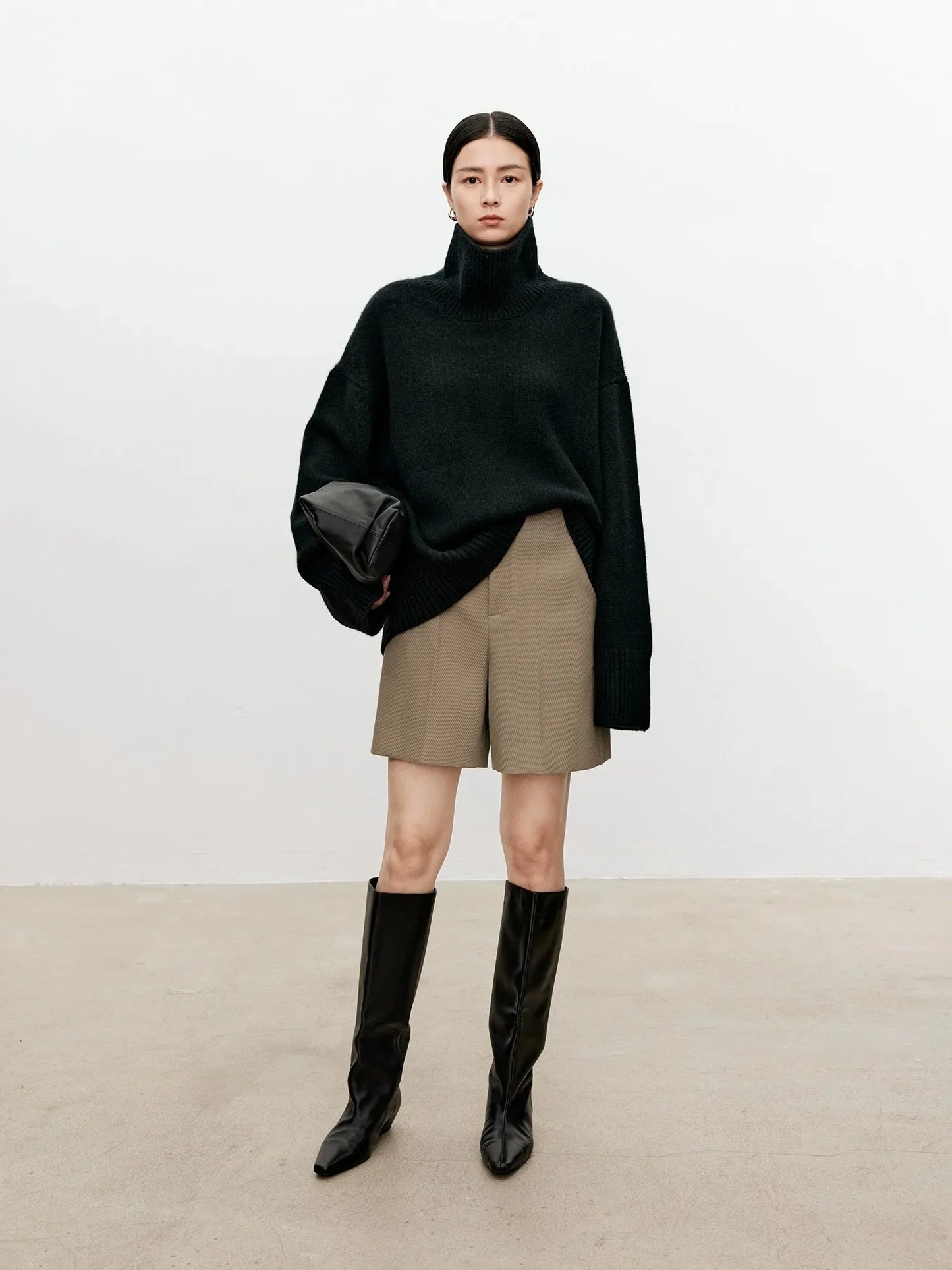 Women Soft Cashmere Sweater | Loose and Thick Turtleneck Pullover Knit