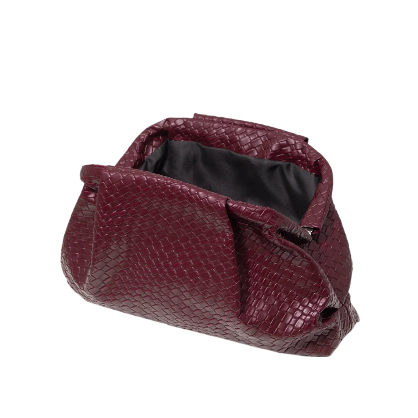Women Vintage Leather Woven Pattern Clutch Bag | Large Capacity Purse