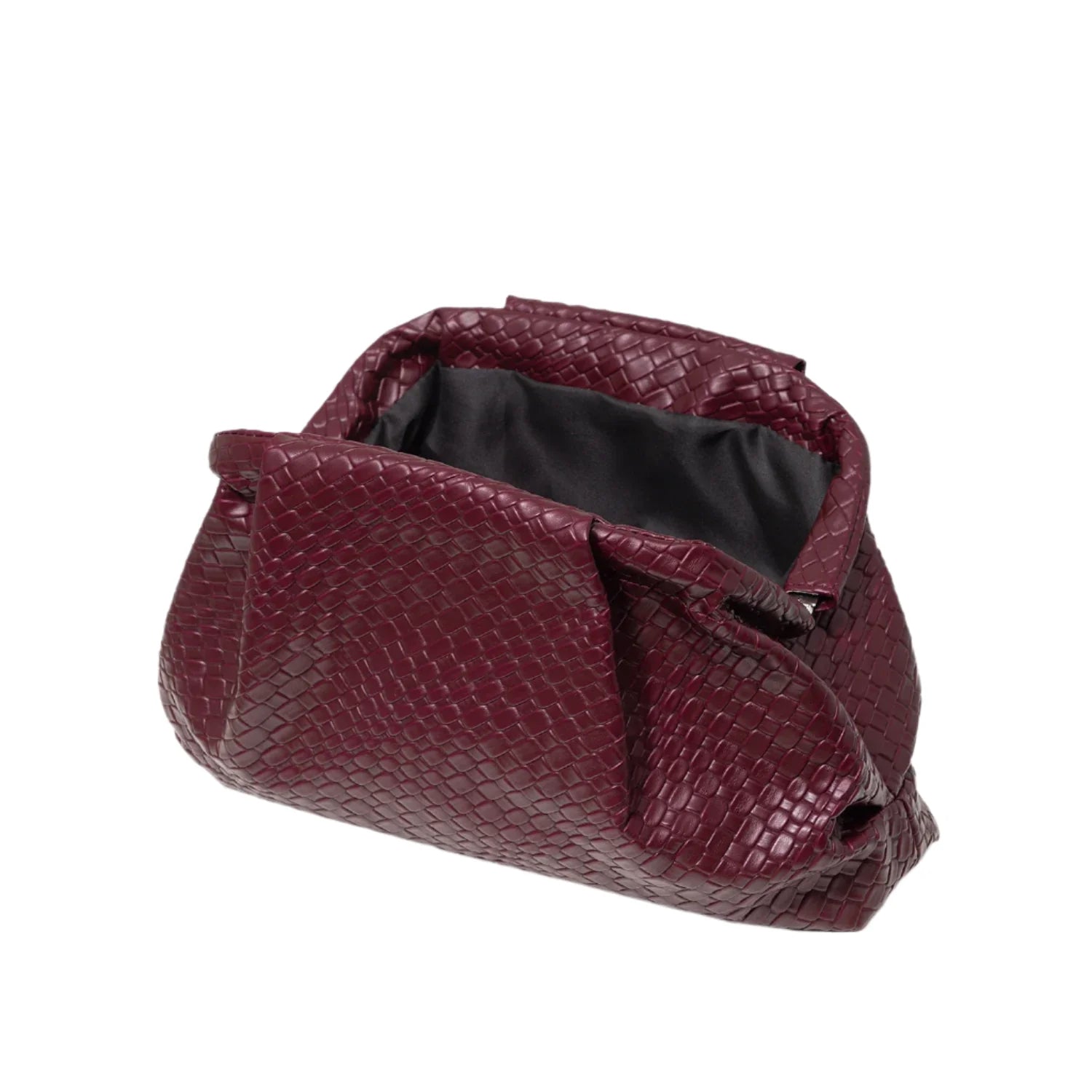 Women Vintage Leather Woven Pattern Clutch Bag | Large Capacity Purse