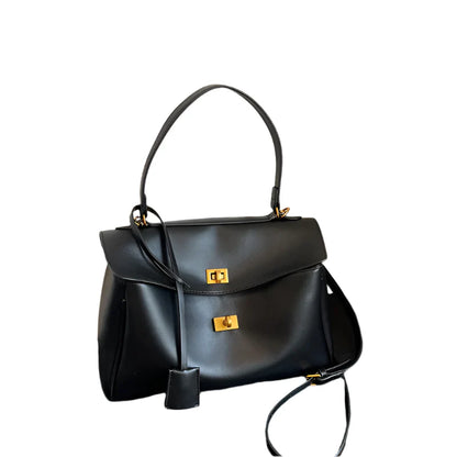 Women French Handbag | Luxury Shoulder Bag | Large Capacity Metal Buckle Tote Bag black