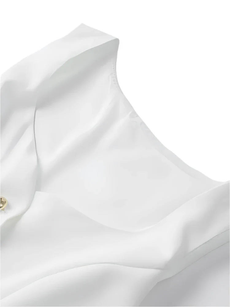 Women White Vest Skirt Suit | Two Piece Summer Office Slim Set