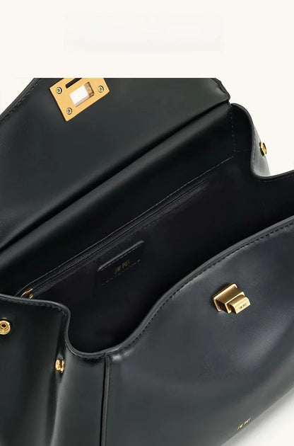 Women Leather Pillow Bag | Lock Clasp Handbag | Small Handbag | Shoulder Bag | Crossbody Bag