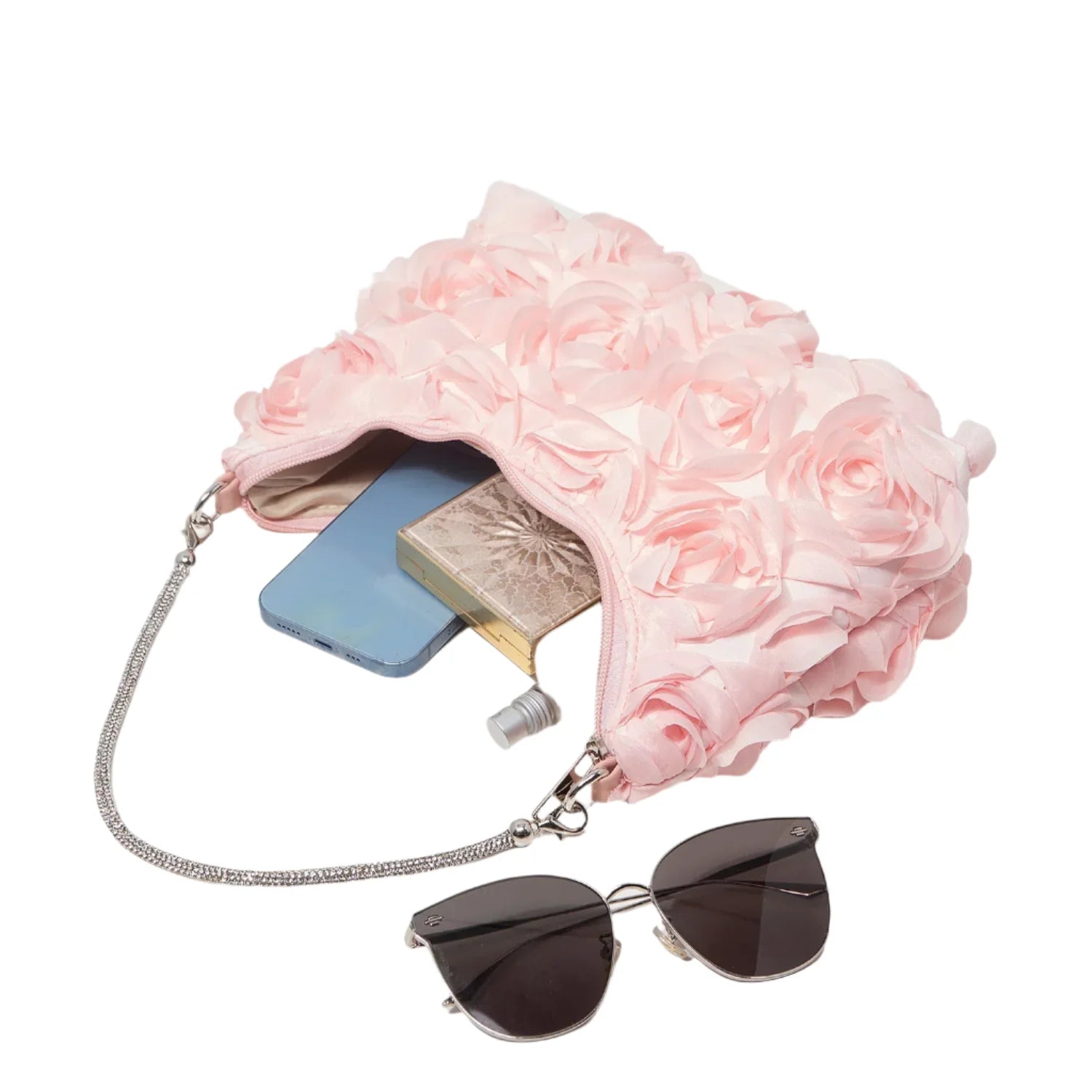 Women Rose Flower Shoulder Bag | Luxury Handbag | Evening Bag