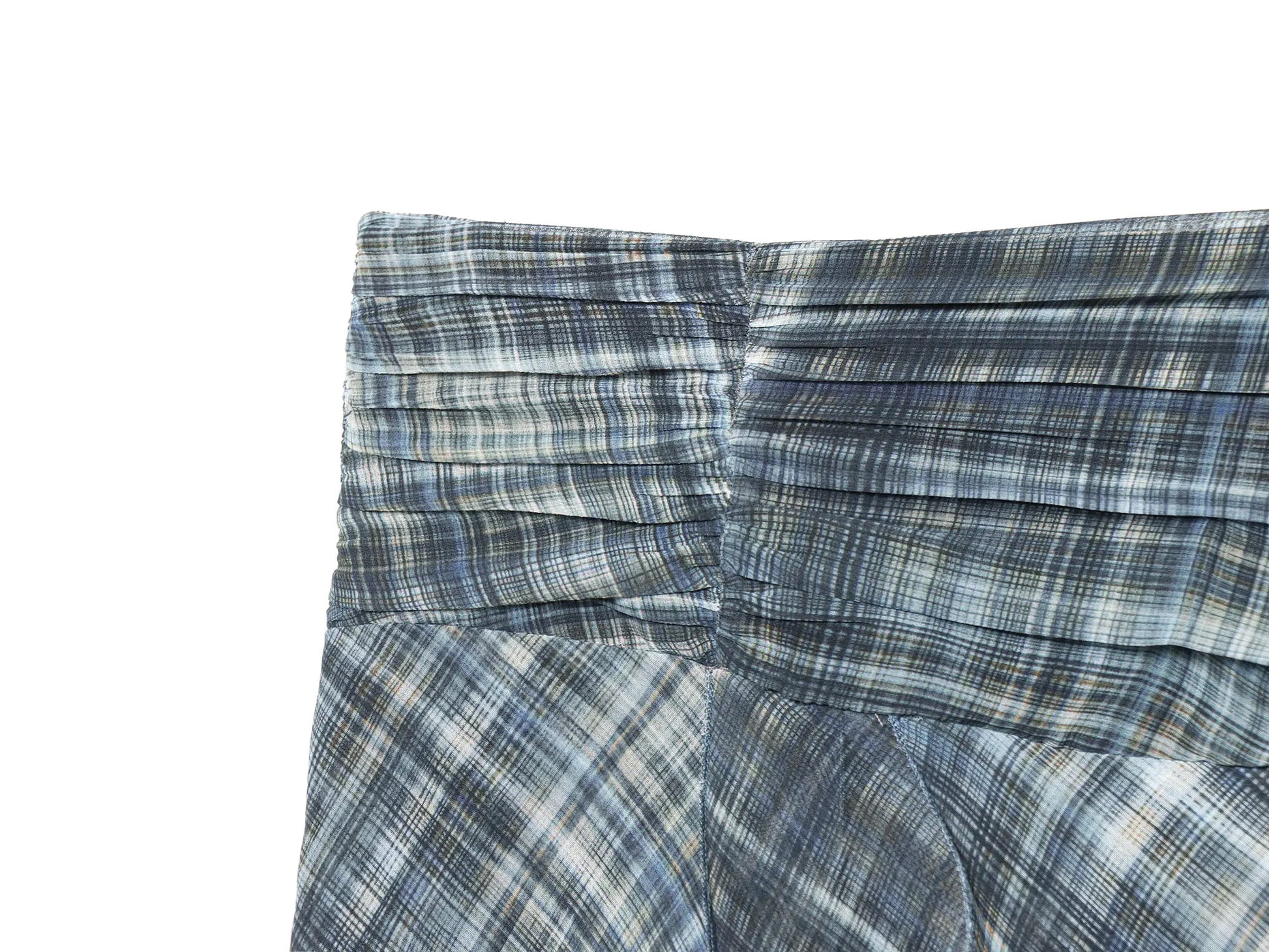 Women Blue Plaid Pleated Skirt | Asymmetrical Hem | High Waist | Long Skirt | Y2k