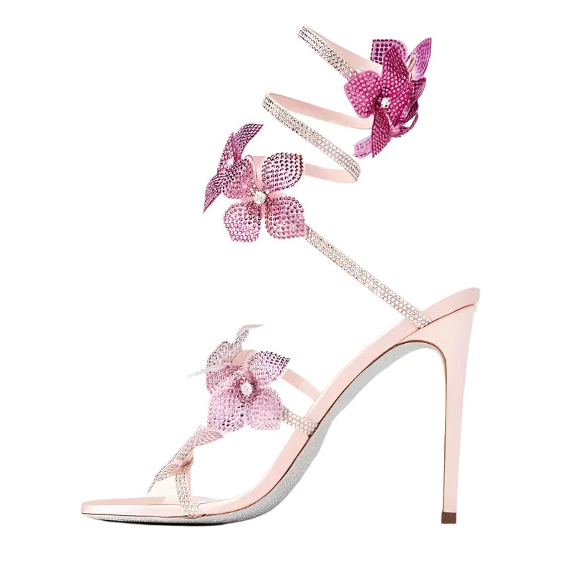 Women Flower Sandals | Flower Heels | Snake Sandals | Snake Heels | High Heels