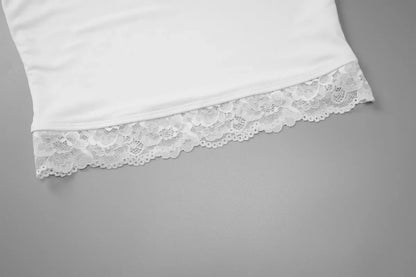 Women Lace Trim Tank Top | V-Neck | Crop Top | Y2k