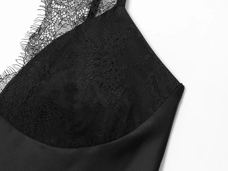Women Satin Lace Top | Lace Corset Top | Black Backless Top | Camisole | Sleeveless Top | Party
