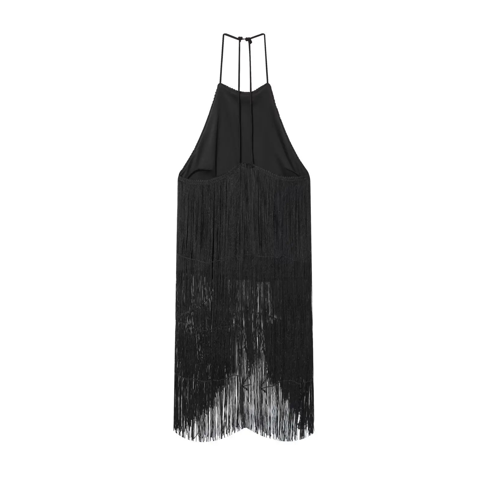 Women Long Tassel Top | Halter Neck | Sleeveless | Backless
