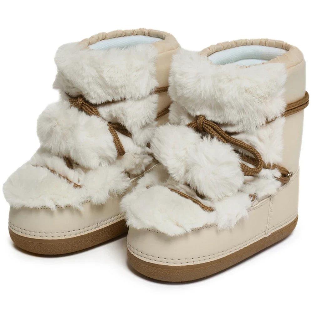 Women Warm Fur Ankle Snow Boots | Ski Boots | Winter Boots beige