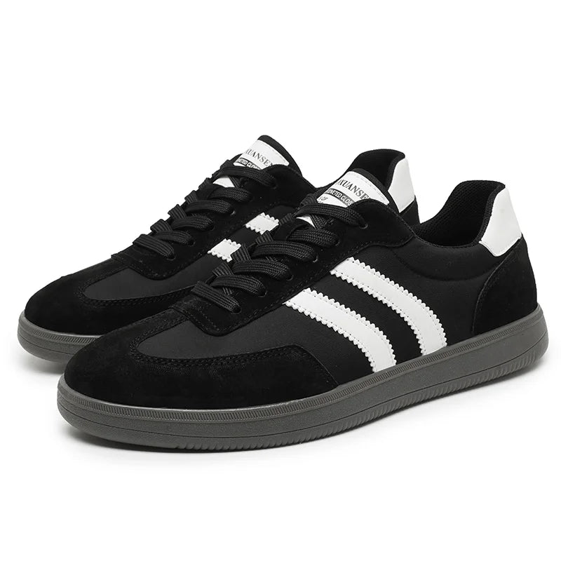 Men Genuine Leather Casual Shoes | Skate Shoes | Non-slip Sneakers Black
