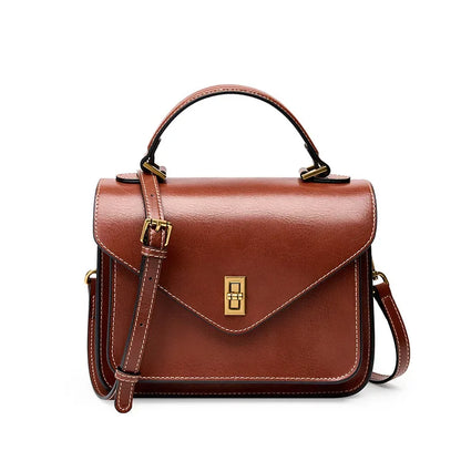 Women Genuine Leather Handbag | Crossbody Bag Dark Brown