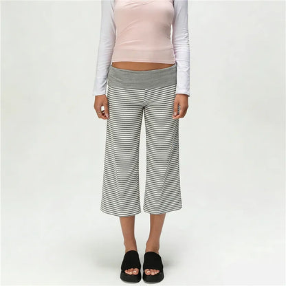 Women Gaucho Pants | Low Rise | Cropped | Wide Leg Capri Pants | Summer