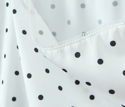 Women Polka Dot Print Top | Two-piece Set | Halter Neck Vest Top | Low Waist Skirt