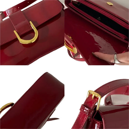 Women Leather Horseshoe Buckle Shoulder Bag | Crossbody Bag