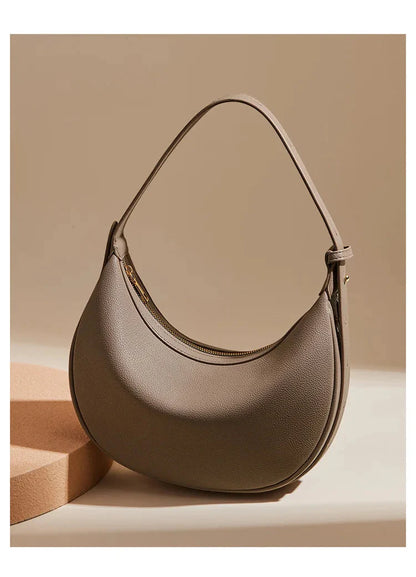 Women Shoulder Bag | Leather Crescent Underarm Bag | Minimalist Crossbody Bag